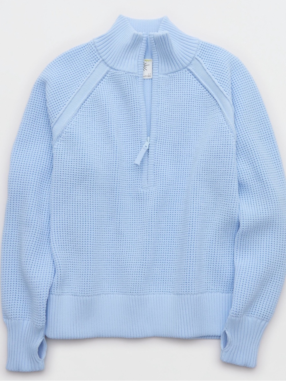 OFFLINE by Aerie Cool Down Quarter Zip Waffle Sweater